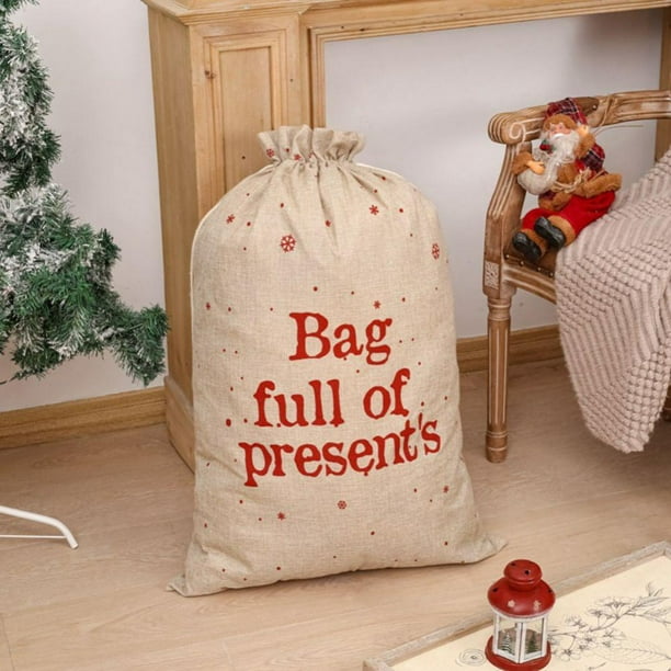 LARGE RUSTIC CHRISTMAS HESSIAN SACK Bakers Twine Tie Top Santa Sack Stocking LARGE RUSTIC CHRISTMAS HESSIAN SACK Bakers Twine Tie Top Santa Sack Stocking